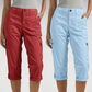 ⏳ Begrenzte Zeit 50% Rabatt! 💥Capri Cargohose mit Taille und Falten unten und mehreren Taschen