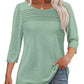 💕Begrenzte Zeit 50% Rabatt! 👚Damen T-Shirt mit Faltendetails und 3/4-Ärmeln im lässigen Stil🌞