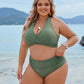 🏝️Bauchkontrolle Badeanzüge Bescheidene Bikini-Sets mit hoher Taille👙