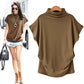 🎉Heißer Sale 49% OFF🔥 Damen T-Shirt mit halbhohem Ausschnitt und kurzen Ärmeln