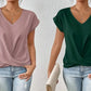💥Letzte Tage Sonderverkauf 49% OFF👚Legeres kurzärmeliges elegantes V-Ausschnitt Twist Tee