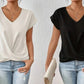 💥Letzte Tage Sonderverkauf 49% OFF👚Legeres kurzärmeliges elegantes V-Ausschnitt Twist Tee