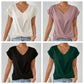 💥Letzte Tage Sonderverkauf 49% OFF👚Legeres kurzärmeliges elegantes V-Ausschnitt Twist Tee