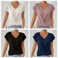 💥Letzte Tage Sonderverkauf 49% OFF👚Legeres kurzärmeliges elegantes V-Ausschnitt Twist Tee