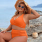 🏝️Bauchkontrolle Badeanzüge Bescheidene Bikini-Sets mit hoher Taille👙