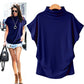 🎉Heißer Sale 49% OFF🔥 Damen T-Shirt mit halbhohem Ausschnitt und kurzen Ärmeln