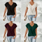💥Letzte Tage Sonderverkauf 49% OFF👚Legeres kurzärmeliges elegantes V-Ausschnitt Twist Tee