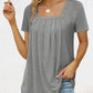 💕BIS ZU 50% RABATT🌷 Elegantes, einfarbiges Damen-T-Shirt mit quadratischem Ausschnitt