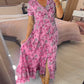 🌷Heißer Verkauf 49% OFF🌷Kleid mit Blumendruck und V-Ausschnitt