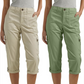 ⏳ Begrenzte Zeit 50% Rabatt! 💥Capri Cargohose mit Taille und Falten unten und mehreren Taschen