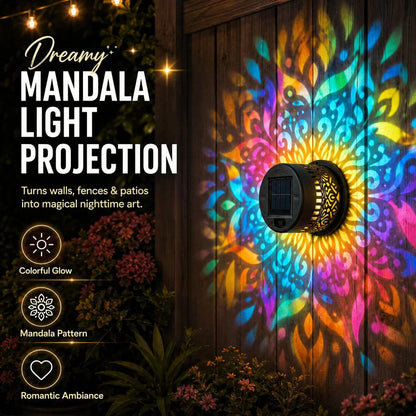 🌀💥 Limitierter Sale – Kauf 1, erhalte 1 gratis 🌞💡 Solar-Mandala-Wandleuchte, Projektor für Garten, Zaun, Terrasse, Ambiente