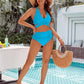 🏝️Bauchkontrolle Badeanzüge Bescheidene Bikini-Sets mit hoher Taille👙