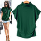 🎉Heißer Sale 49% OFF🔥 Damen T-Shirt mit halbhohem Ausschnitt und kurzen Ärmeln