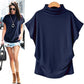 🎉Heißer Sale 49% OFF🔥 Damen T-Shirt mit halbhohem Ausschnitt und kurzen Ärmeln
