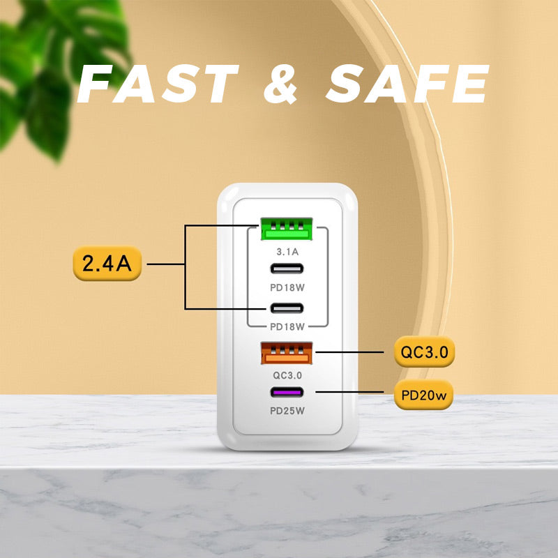 120W Schnell-Ladegerät mit 5 Anschlüssen⚡-1