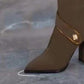 🔥Kniehohe Stiefel mit spitzer Zehenpartie und klobigem Absatz