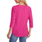 💕Begrenzte Zeit 50% Rabatt! 👚Damen T-Shirt mit Faltendetails und 3/4-Ärmeln im lässigen Stil🌞