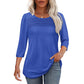 💕Begrenzte Zeit 50% Rabatt! 👚Damen T-Shirt mit Faltendetails und 3/4-Ärmeln im lässigen Stil🌞