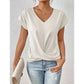 💥Letzte Tage Sonderverkauf 49% OFF👚Legeres kurzärmeliges elegantes V-Ausschnitt Twist Tee