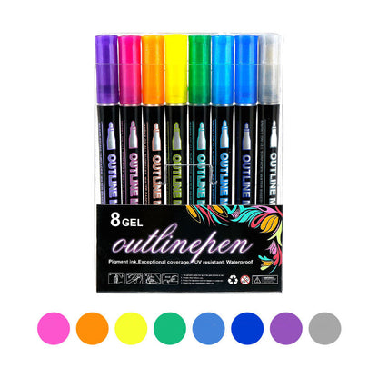 🎁Geschenkidee Heißer Verkauf 49% OFF🔥Glitzer-Farbstiften mit doppeltem Umriss