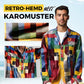 🎁Heißer Verkauf 49% OFF⏳Retro-Hemd mit Regenbogen-Karomuster, Hemdkragen und Taschen