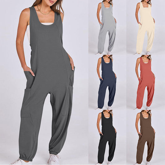 ⏰Neue Ankunft 50% Rabatt🔥  Ärmelloser Baggy-Jumpsuit für Damen🎀