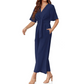 🎁Heißer Verkauf 49% OFF⏳Eleganter V-Ausschnitt Jumpsuit mit breiter Taille und Bindeband für Damen