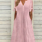⏰Last Day Sale 50% Rabatt💃💐Elegantes Kleid mit V-Ausschnitt und Hohlkehle für Frauen
