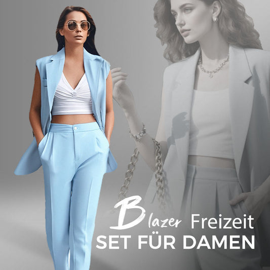 🔥Heißer Verkauf 49% OFF⏳Damen-Set aus ärmelloser Anzugweste und Weitbeinhose